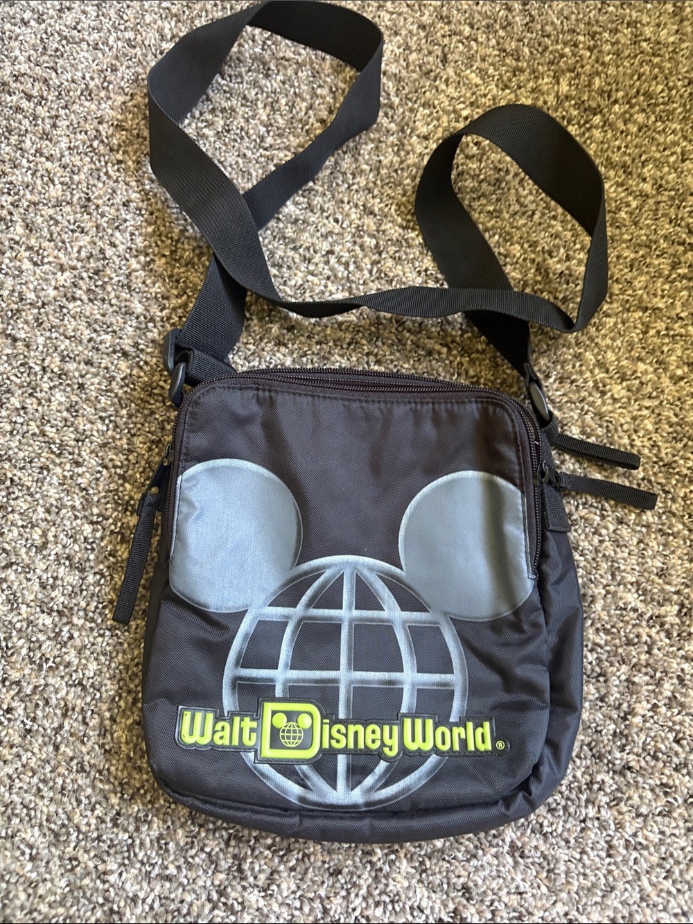 Disney Black Walt Disney World Mickey Ear Messenger Crossbody Bag